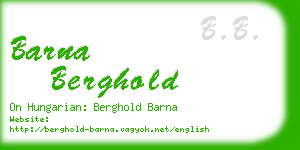 barna berghold business card